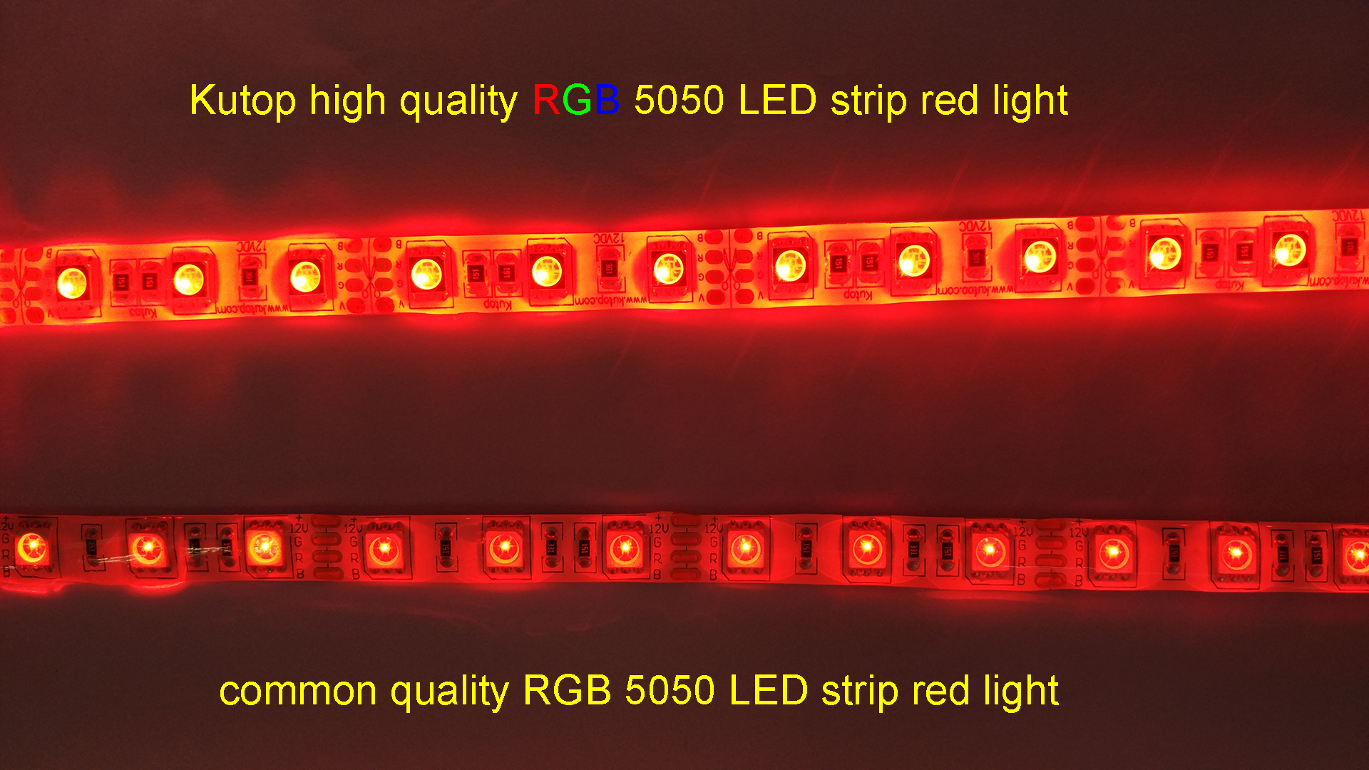 Kutop high quality RGB 5050 LED strip red light